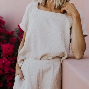 Roolee x Ginger Parrish Neutral/Natural Set Homegrown Happiness Blouse Pants